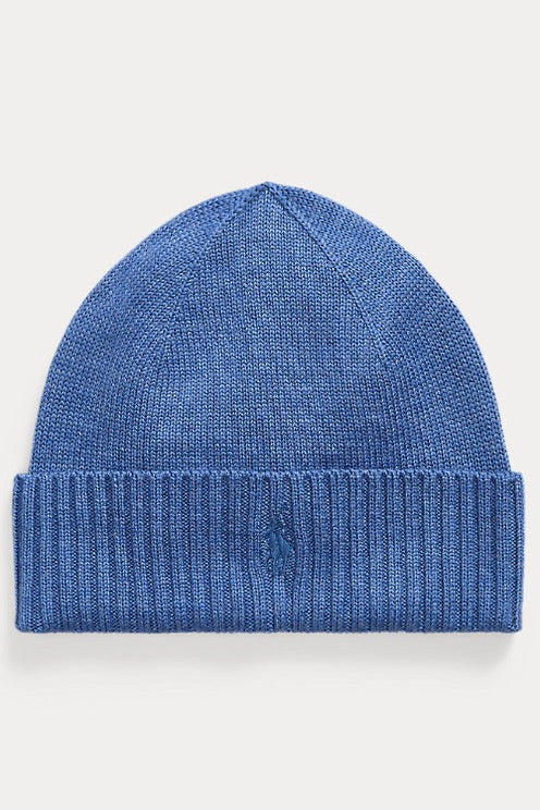 Signature Pony Wool Beanie Clarity Blue Heather