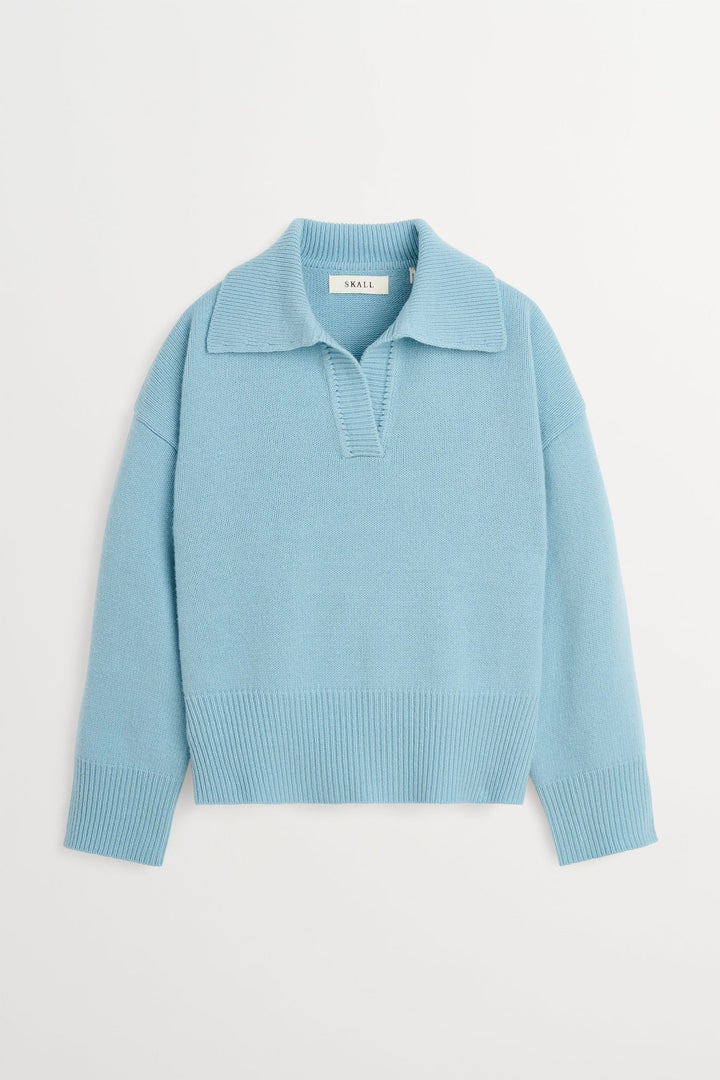 Dean V-neck Jumper Aqua