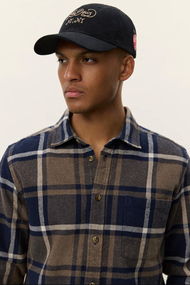 Jeremy Check Flannel Shirt Dark Navy