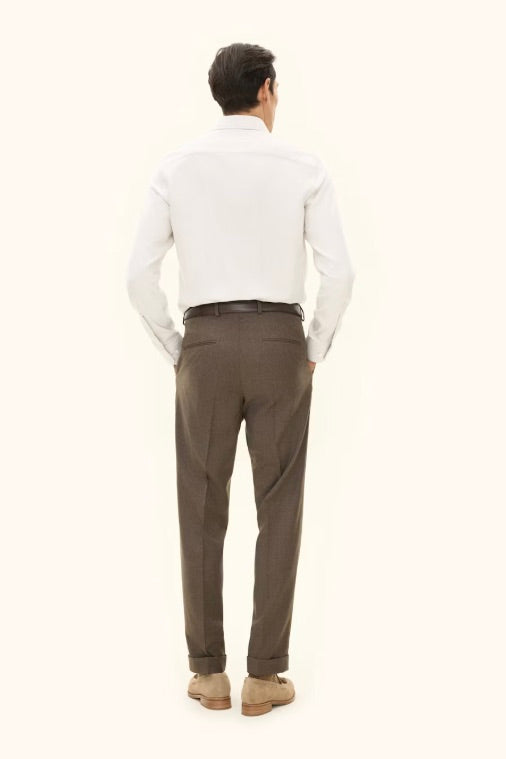 Dandy Turn Up Trousers Beige
