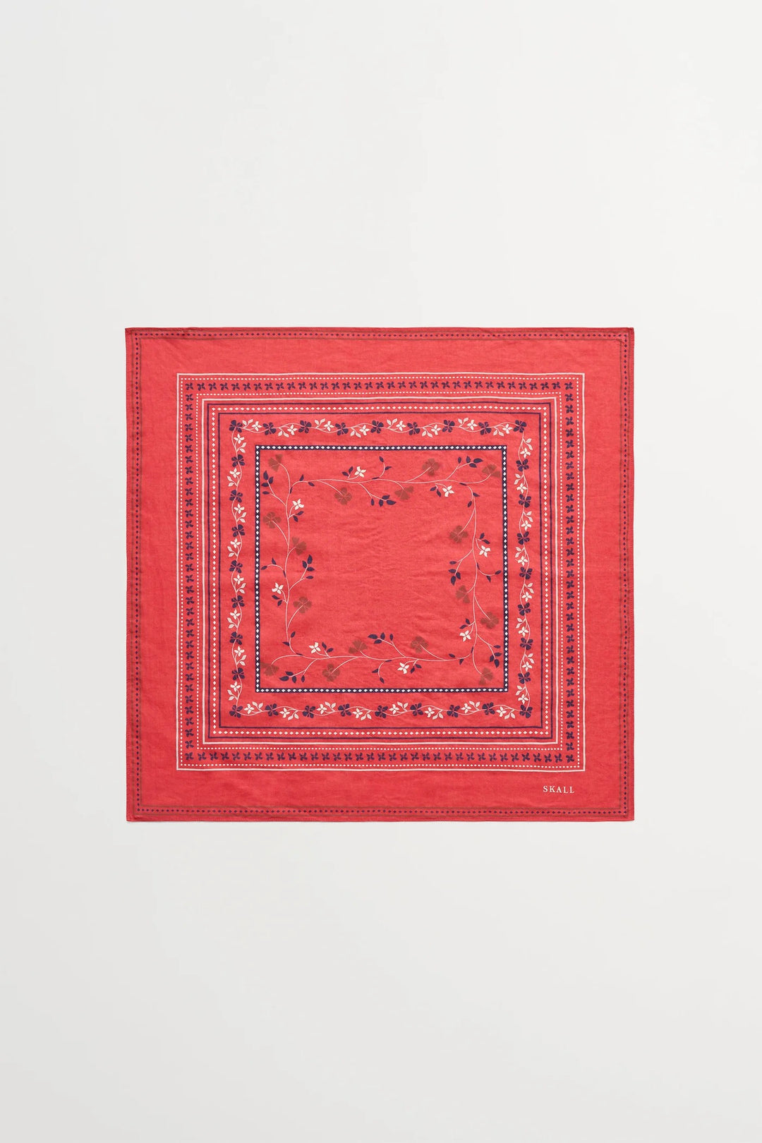 Skall Floral Scarf 55x55 Faded Red