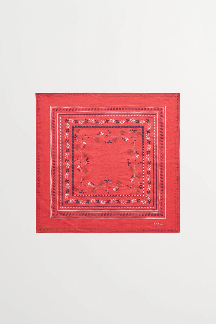 Skall Floral Scarf 55x55 Faded Red