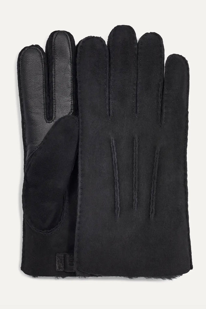 Contrast Sheepskin Tech Glove Black
