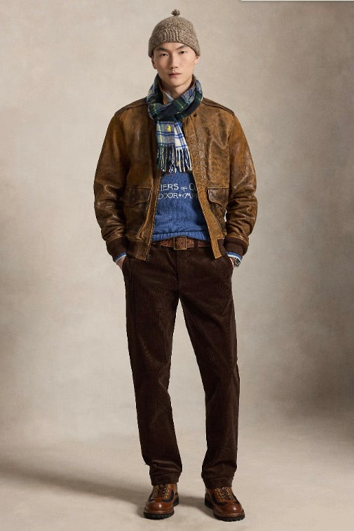 Bedford Straight Fit Corduroy Trousers Dark Beech