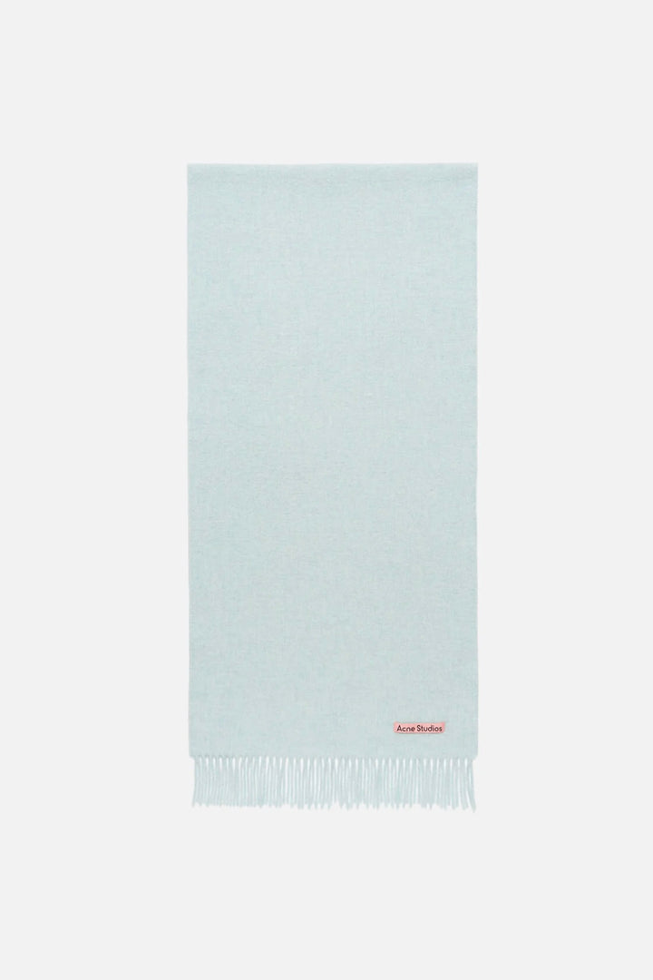 Fringe Wool Scarf Ice Blue Melange