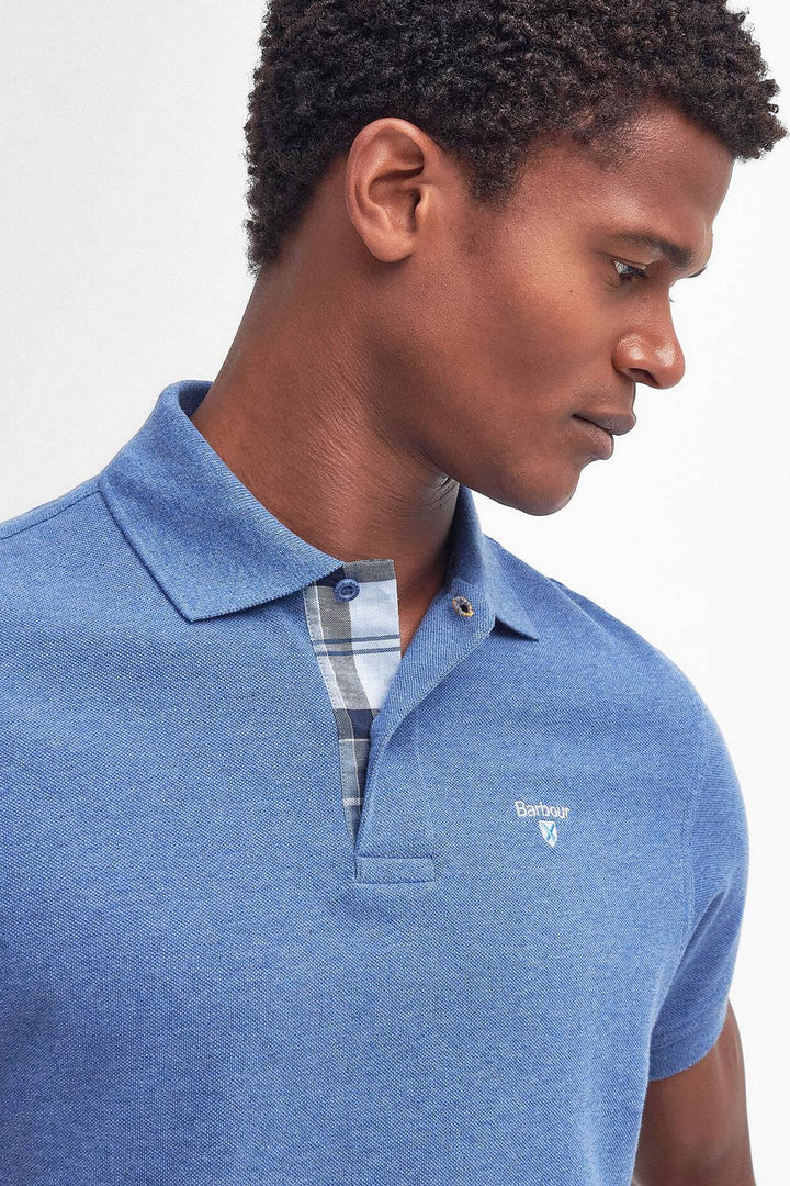 BARBOUR Tartan Pique Polo Dark Chambray - Dale