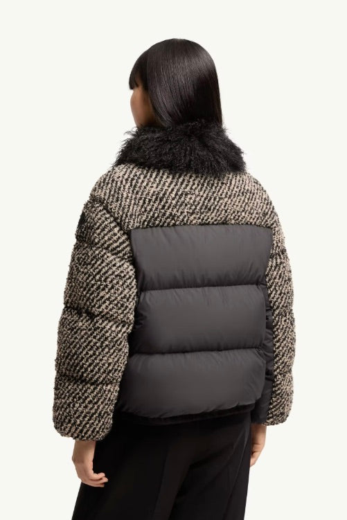 Dynamique Bouclé Short Down Jacket Dark Grey