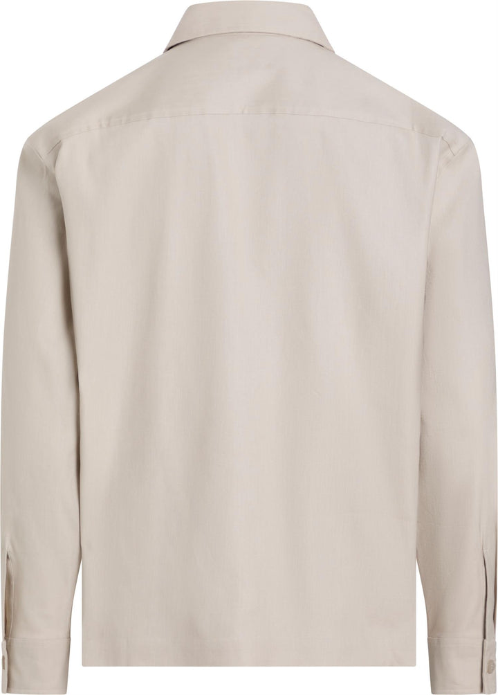 Linen Lyocell Stretch Overshirt Silver Lining