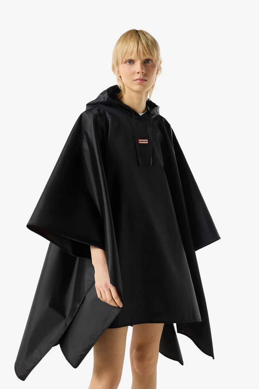 Unisex Packable Poncho Black