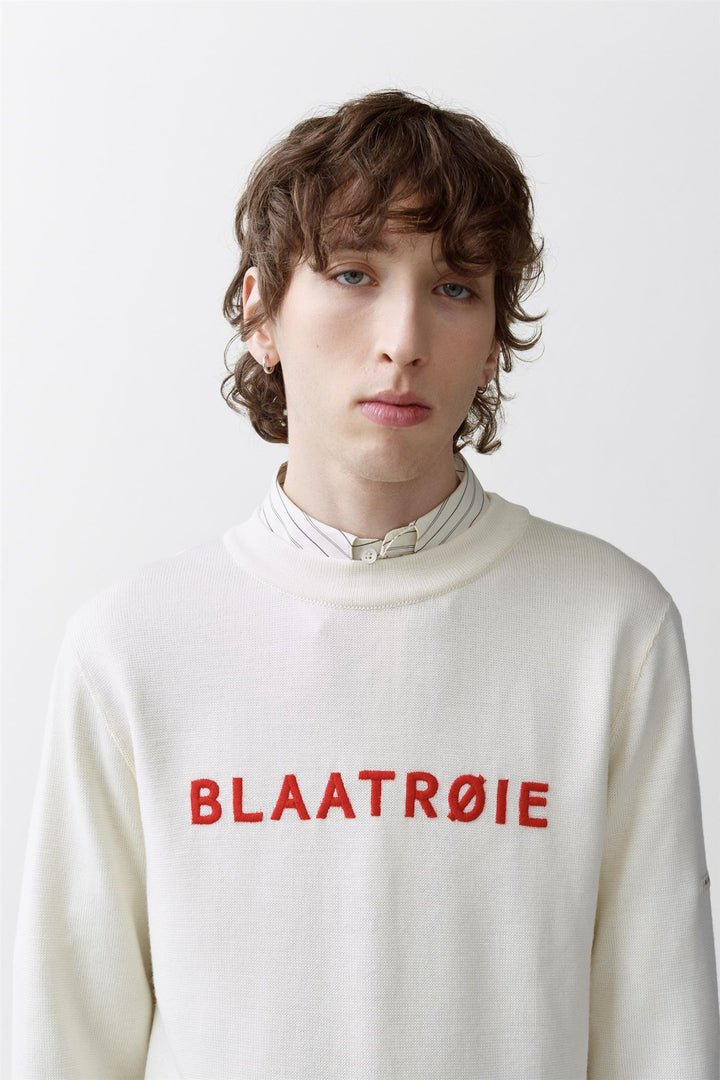 Blaatrøie No. 1 Offwhite with Red Embroidery
