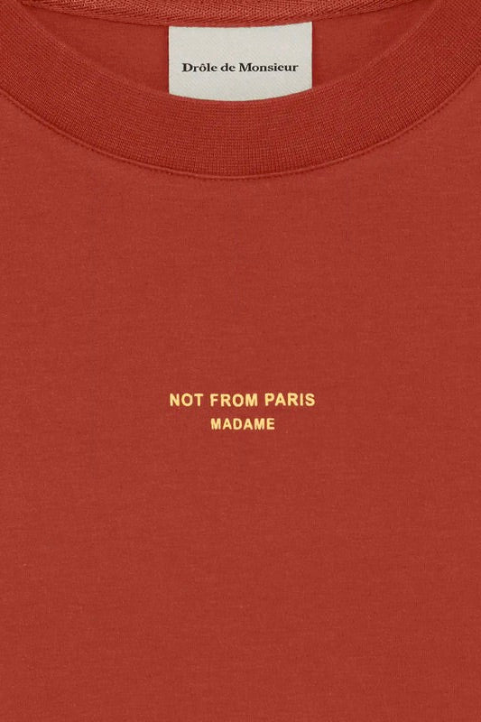 DRÔLE DE MONSIEUR Le T-shirt Slogan Classique Dark Red - Dale
