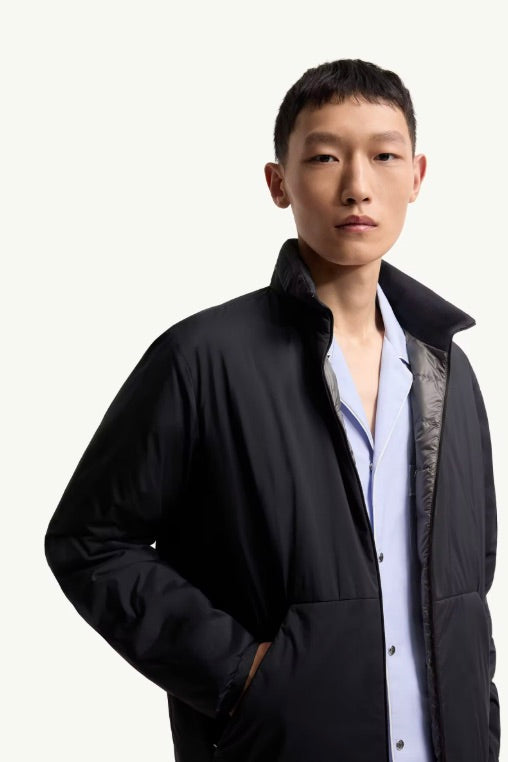 MONCLER Breezes Short Padded Jacket Navy Blue - Dale