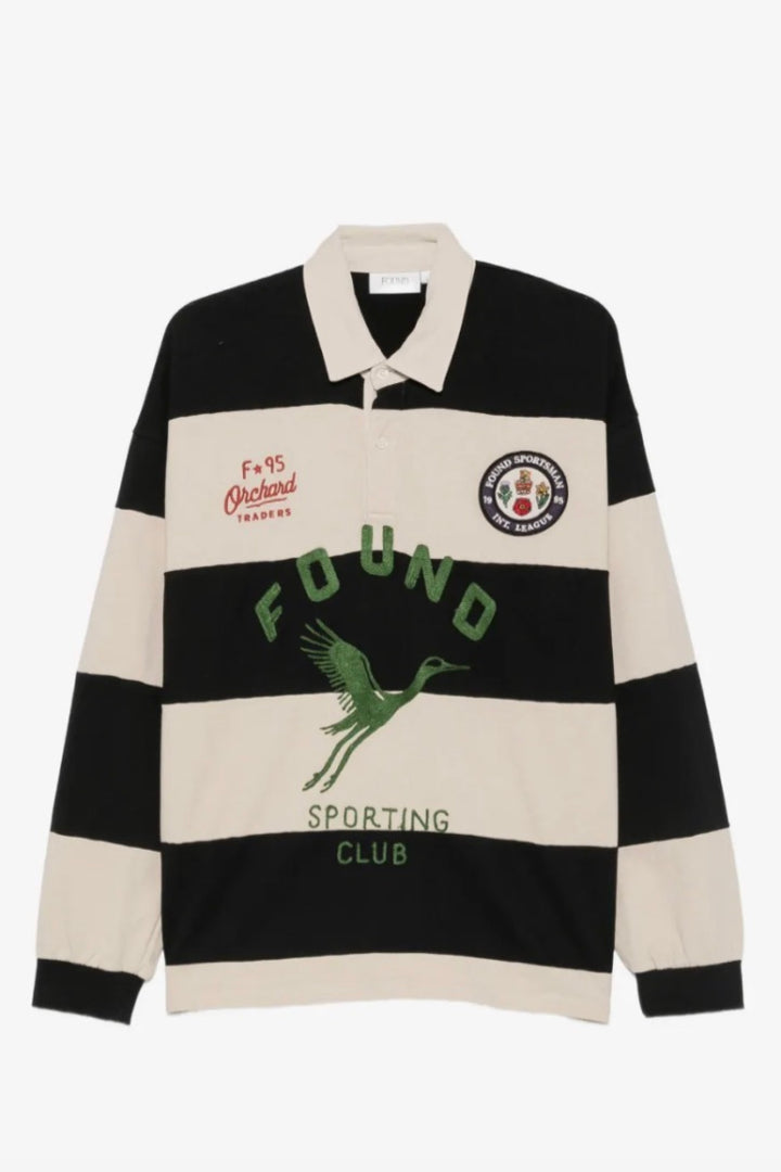 Bird Logo Rugby Shirt Offwhite/Faded Black