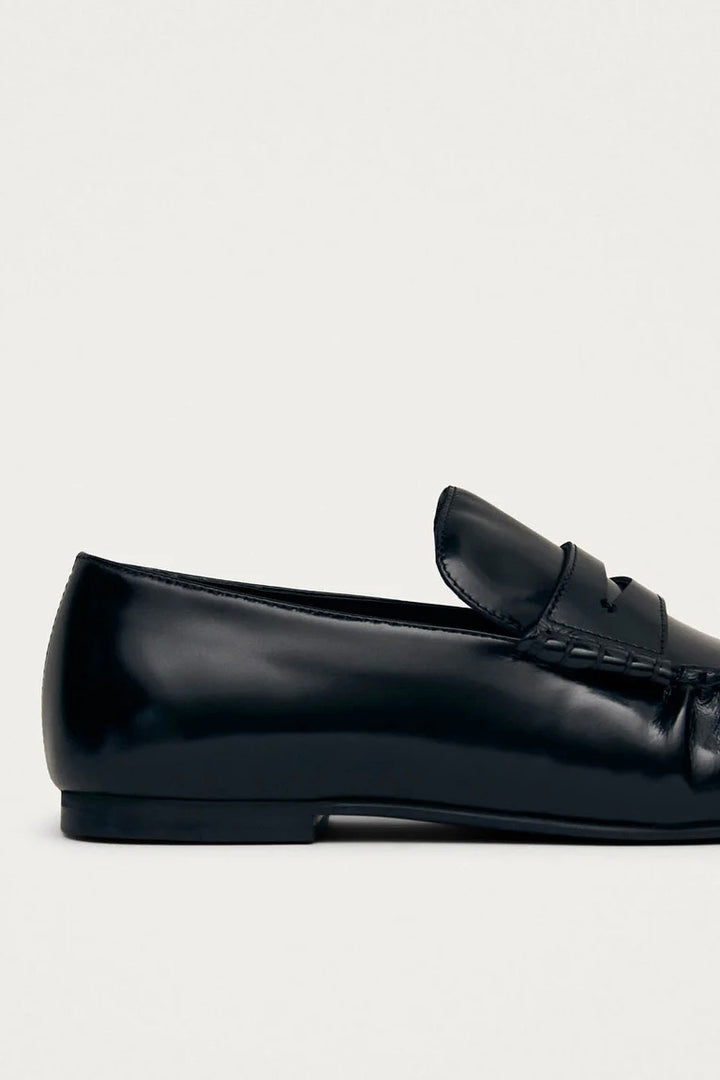 Aven Black Leather Loafers