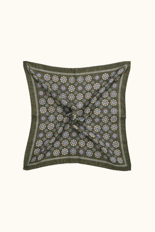 OSCAR JACOBSON Silk Handkerchief Caraban Green - Dale