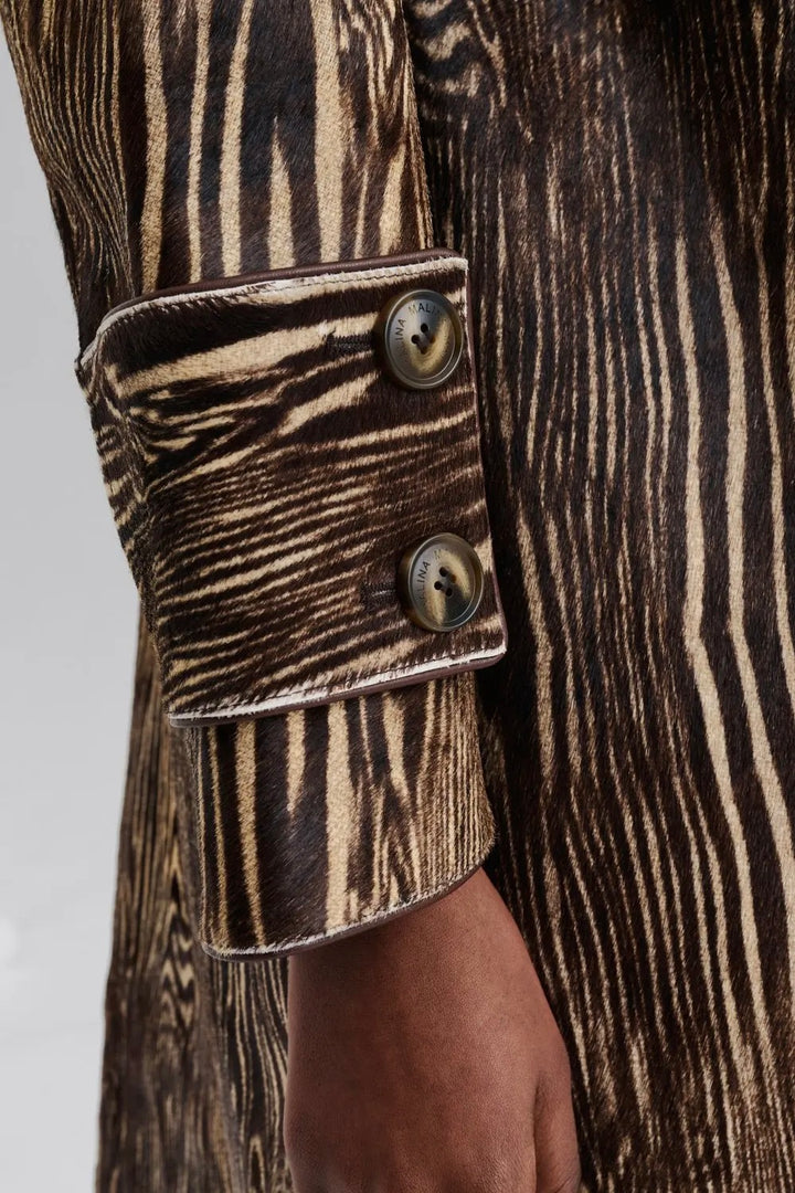 BY MALINA Zellea Moire Leather Coat - Dale