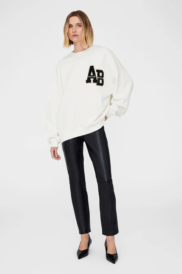 ANINE BING Miles Sweatshirt Letterman Offwhite - Dale