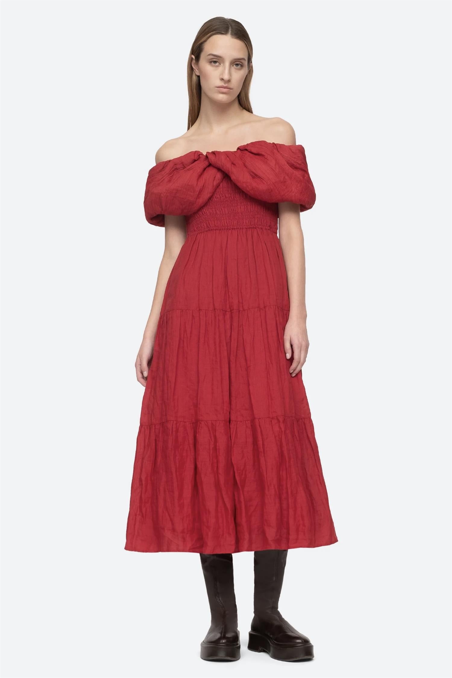 新品　23AW sea new york LOREN TUNIC DRESS Sea Loren Solid Cambric Tunic Dress | Shopbop