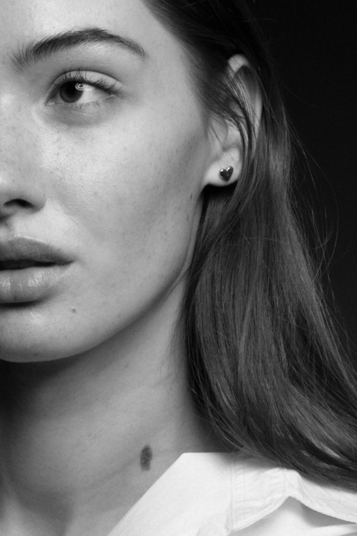 The Pebble Heart Studs