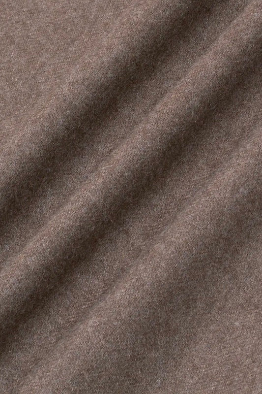 Elastic Waist Flannel Pants Light Brown