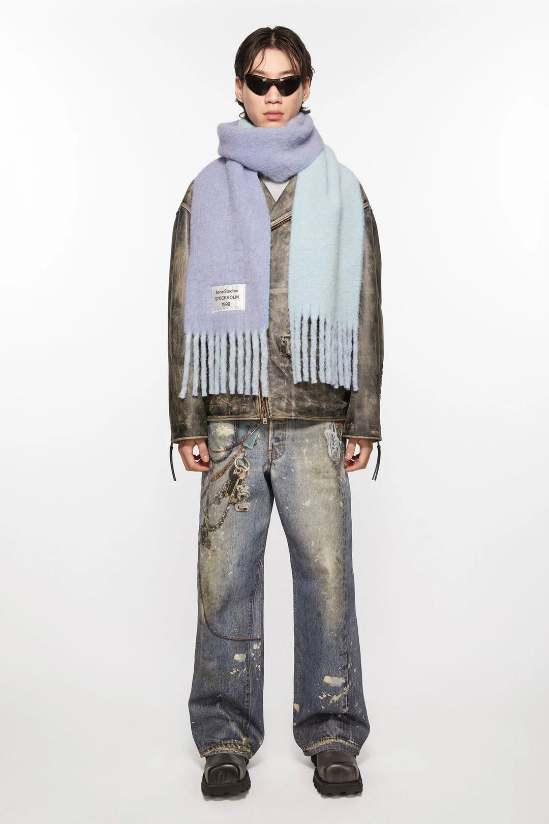ACNE STUDIOS Bicolor Alpaca Scarf Blue/Light Blue - Dale
