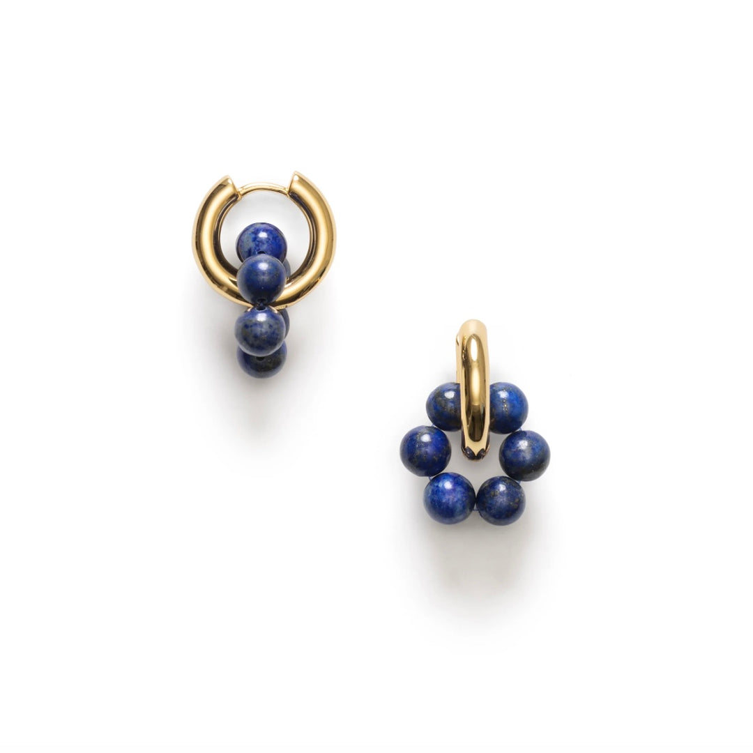ANNI LU Deep Blue Hoops Golden Lapis - Dale