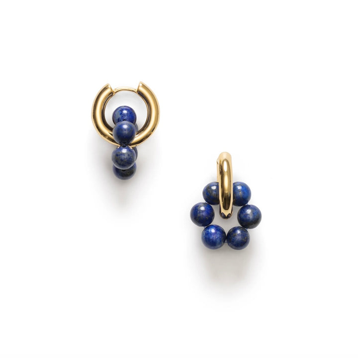 ANNI LU Deep Blue Hoops Golden Lapis - Dale