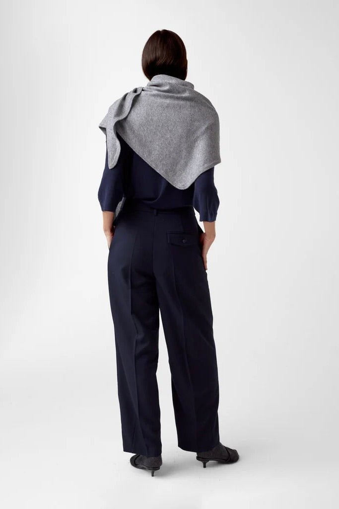 Mira Wool Cashmere Scarf Grey Melange