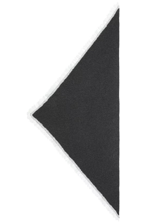 Wool Lace Triangular Scarf Phantom