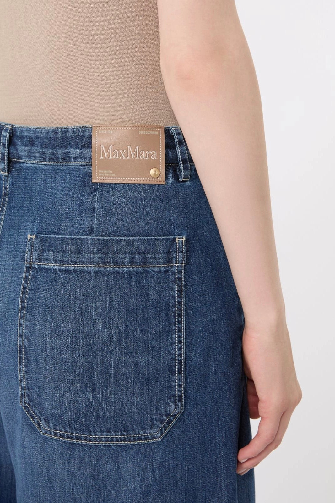 Straight Leg Denim Trousers China Blue