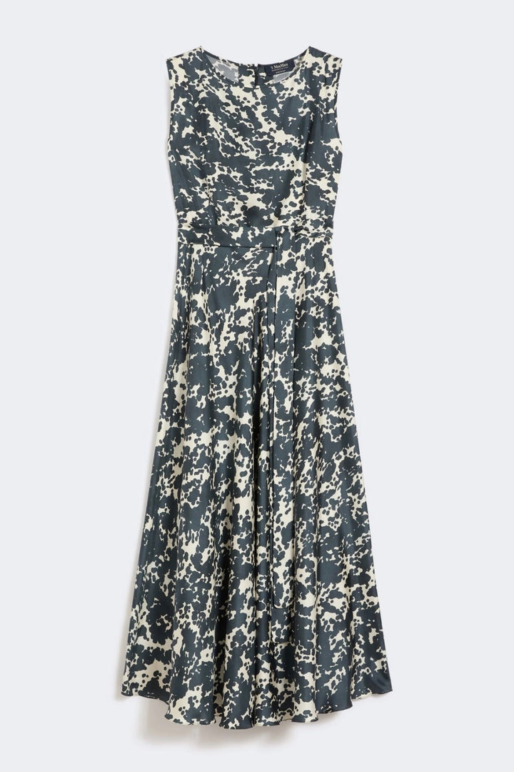 Patterned Twill Dress Ultramarine