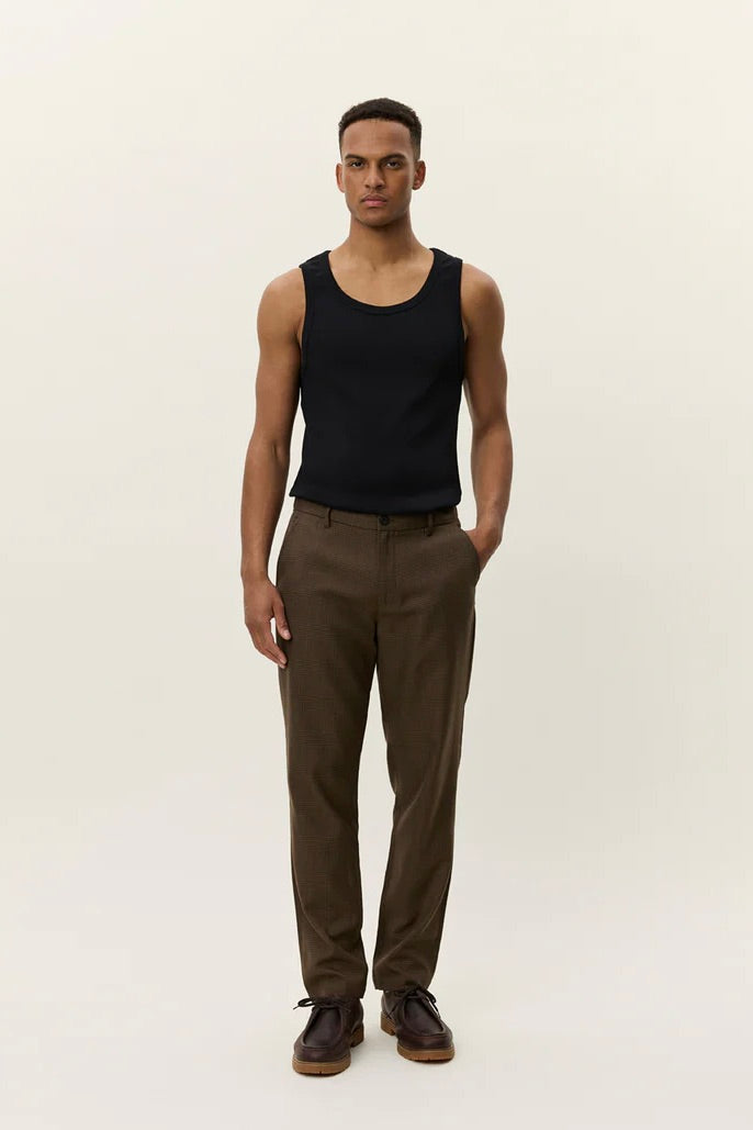 LES DEUX Como Reg Houndstooth Suit Pants Teak - Dale