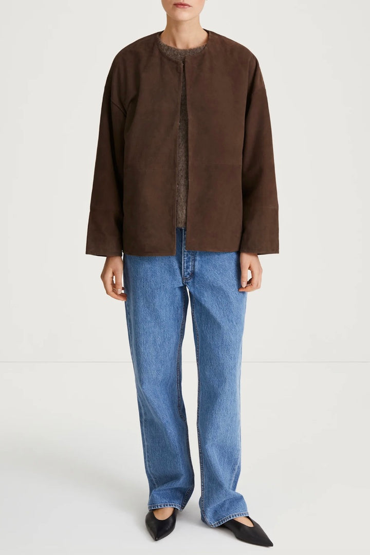 Vana Suede Jacket Pebble Brown