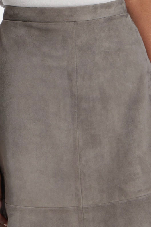 Cipria Flared Suede Skirt