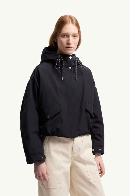 MONCLER Eucalyptus Hooded Short Down Jacket Navy - Dale
