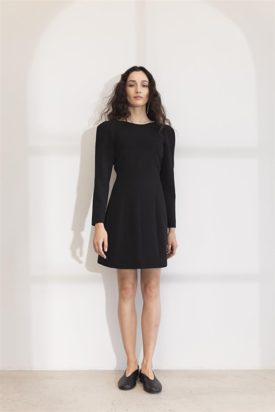Nathalie Pearl Dress Black