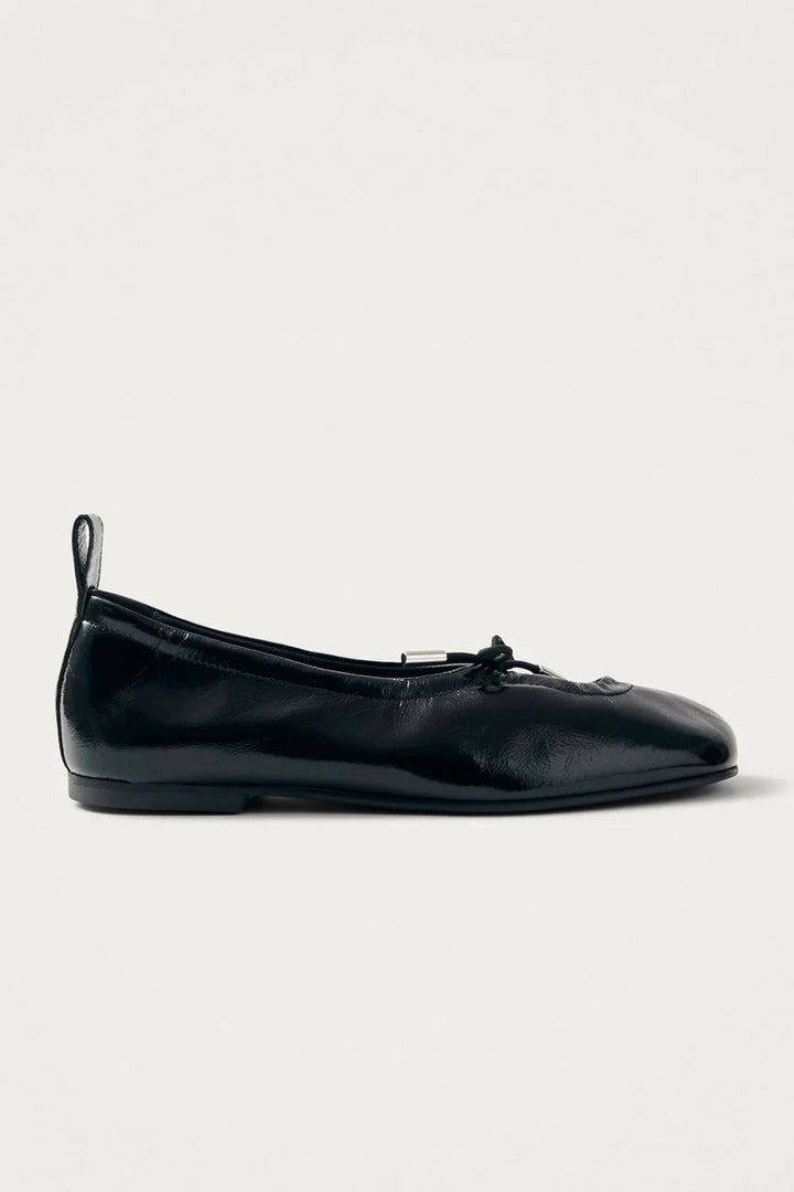 Rosalind Onix Black Leather Ballet Flats