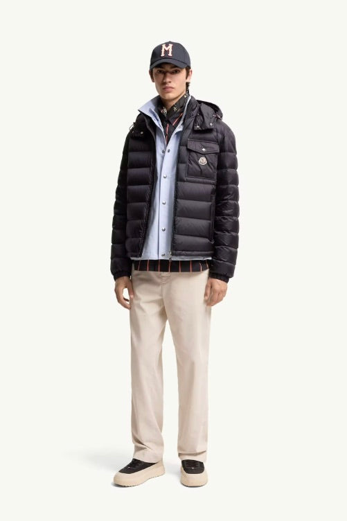 Verith Hooded Short Down Jacket Dark Blue