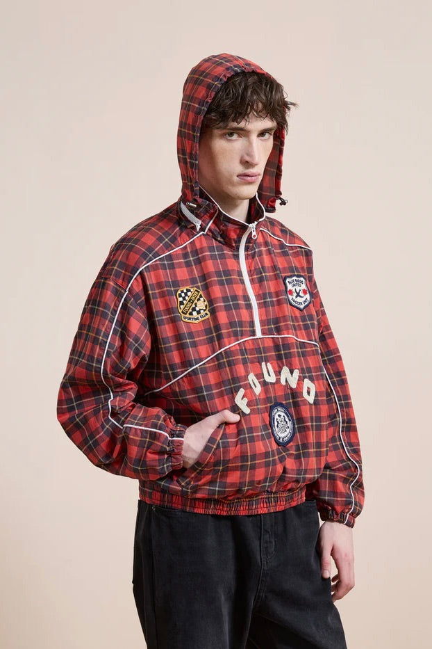 Red Plaid Track Jacket