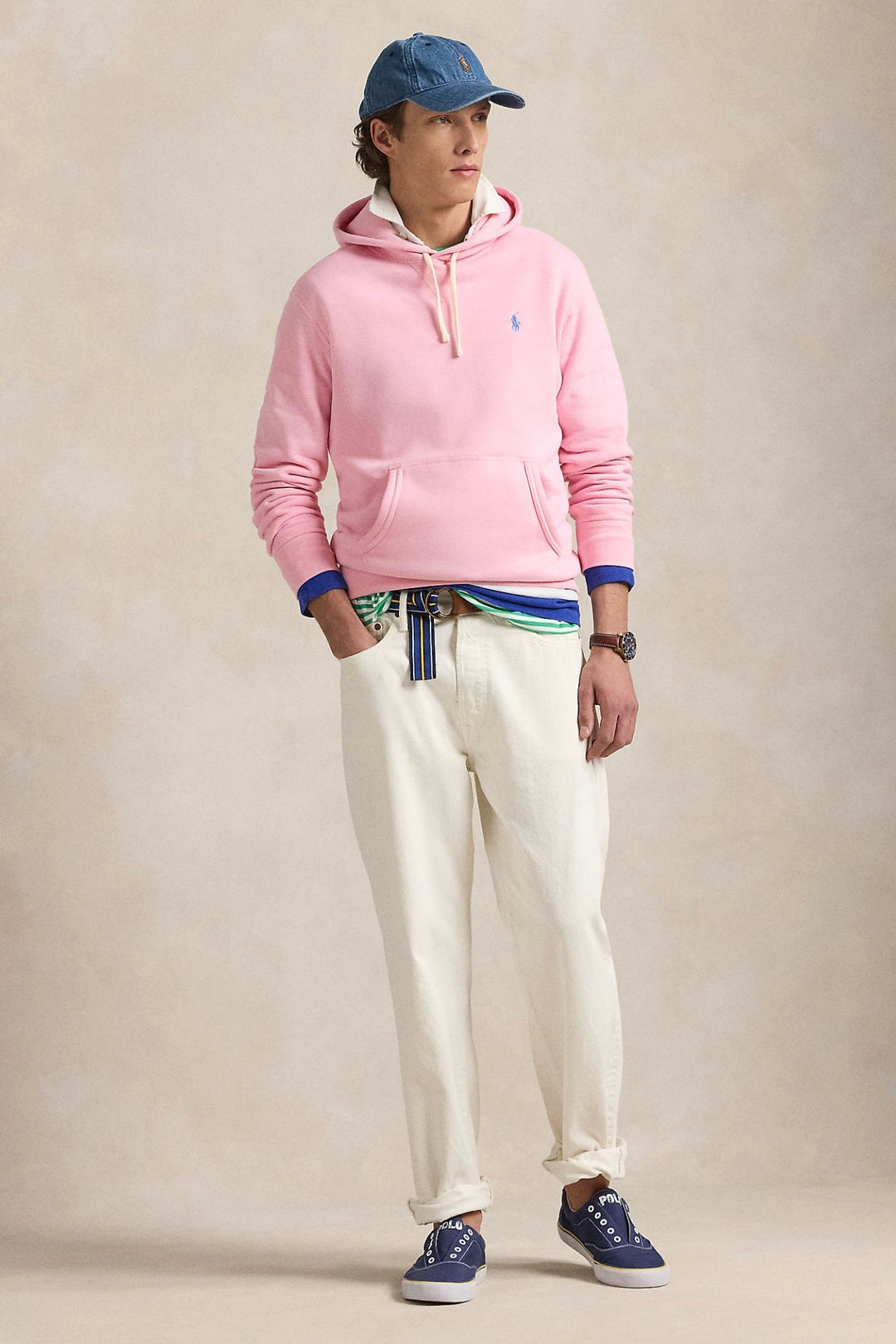 The RL Fleece Hoodie Carmel Pink