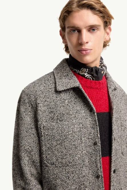Melange Wool Blend Shirt Grey