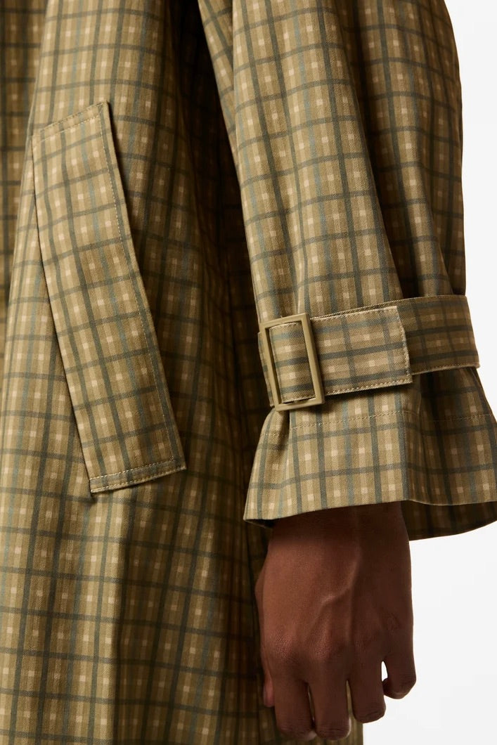 Meagan Check Coat Kelp Check