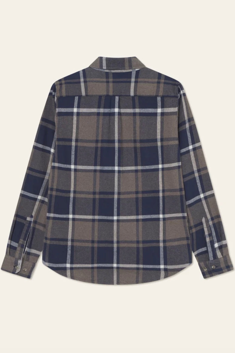 Jeremy Check Flannel Shirt Dark Navy
