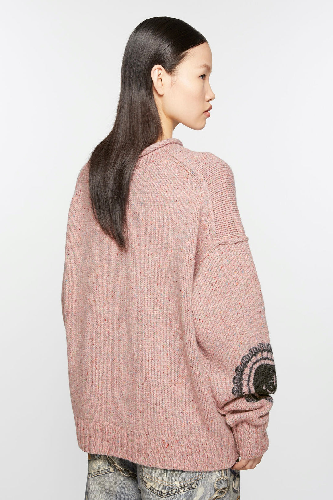 Printed Wool Blend Jumper Faded Pink