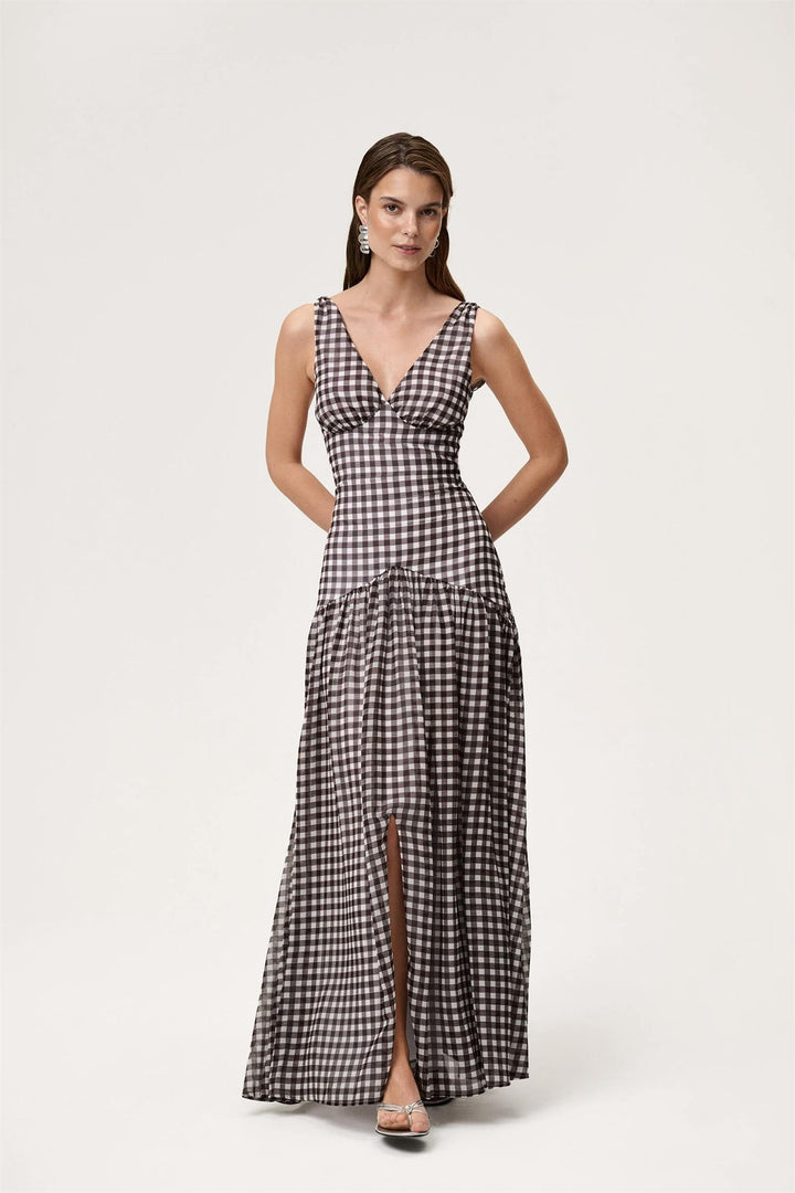 Toulouse Dress Brown Gingham