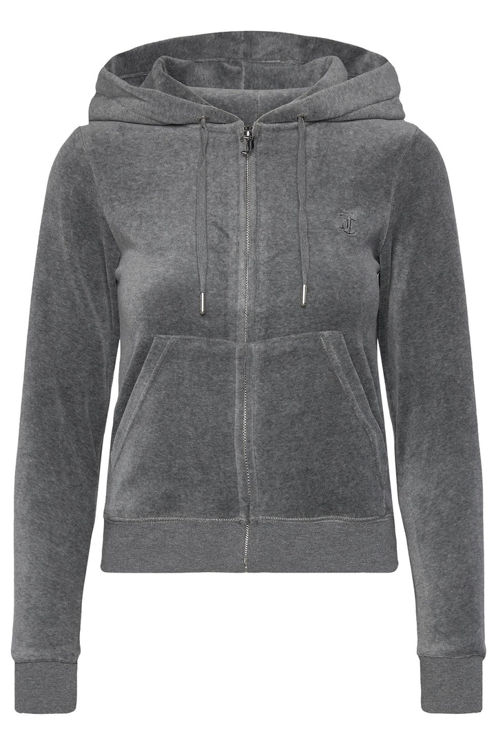 Robertson Classic Velour Zip Charcoal Marl