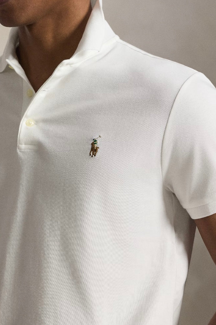 POLO RALPH LAUREN SLIM FIT PIMA POLO WHITE - Dale