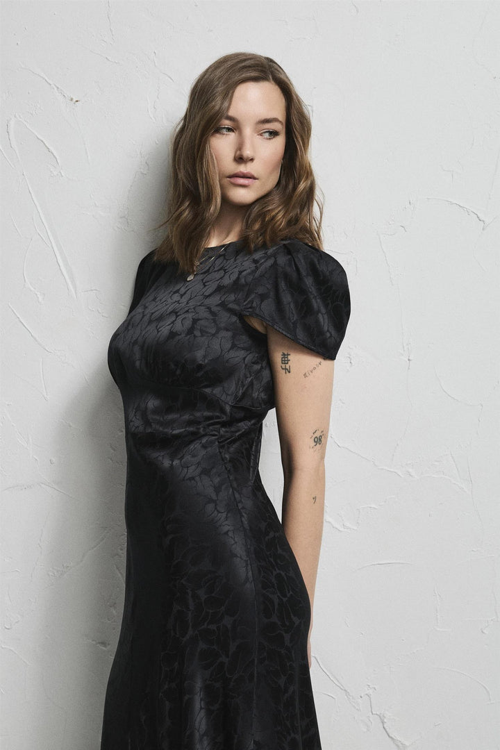 Gene Jacquard Dress Black