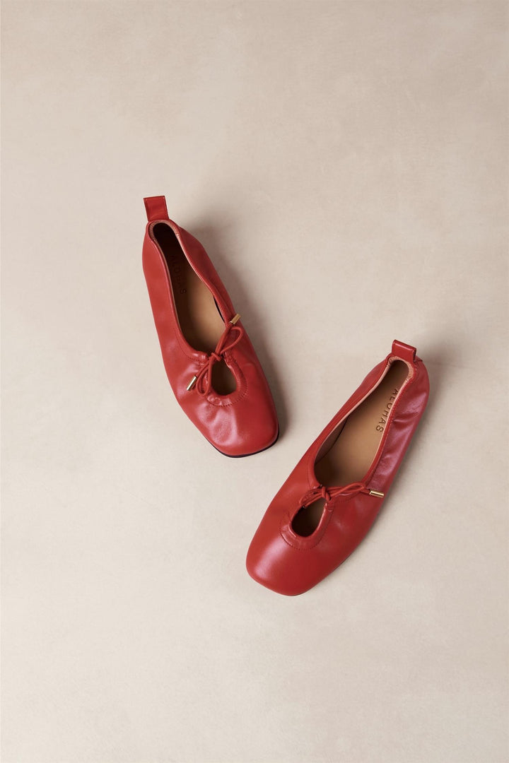 Rosalind Red Leather Ballet Flats