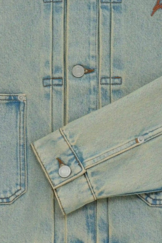 Veste Denim Dusty Brodée Fleurs